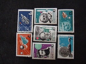 1964 U.R.S.S.francobolli La Via delle Stelle 7 valori 