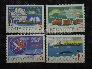 1963 U.R.S.S.francobolli Ricerche Artiche e Antartiche 4 valori