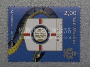 2018 centodieci anni Inter francobollo SAN MARINO