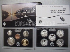 2017 Stati Uniti d' America set completo divisionali proof argento