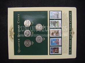 1999 Stati Uniti 5 quarti di dollaro Stati con francobolli