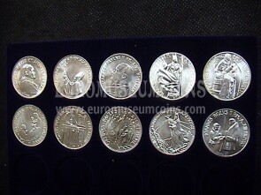 1982 - 1991 Vaticano lotto 10 monete da 1000 Lire argento