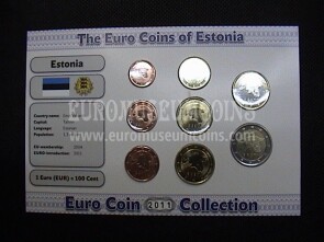 2011 Estonia serie 8 monete Euro Coin Collection