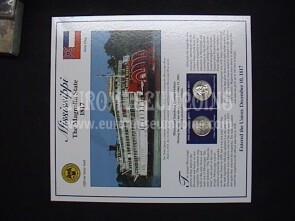 2002 Stati Uniti Mississippi 2 quarti di dollaro Stati con francobolli