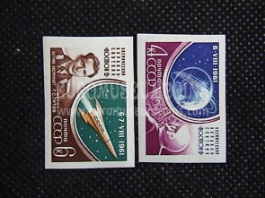 1961 U.R.S.S.francobolli Cosmonauta Herman Stepanovich Titov URSS 2 valori non dentellati