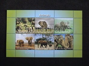 2011 ANIMALI Elefanti foglietto BF DJIBOUTI 