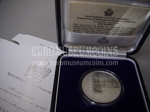 2015 San Marino 10 Euro PROOF  Abraham Lincoln in argento con cofanetto  