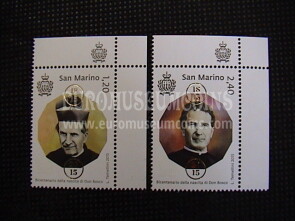 2015 DON BOSCO serie 2 francobolli ( stemma RSM ) San Marino