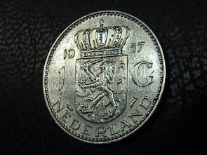 1957 Olanda 1 Gulden in argento Regina Juliana