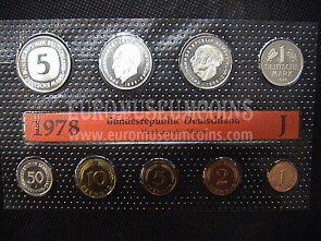 1978 Germania set ufficiale Marchi tedeschi 9 monete FDC zecca J