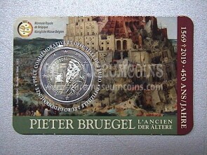 Belgio 2019 Pieter Bruegel 2 Euro commemorativo in coincard FRANCESE