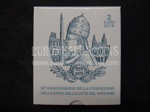 Vaticano 2019 Anniversario Stato Vaticano 2 euro commemorativo PROOF in cofanetto ufficiale