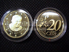 2006 Vaticano eurocent 20 proof da set ufficiale
