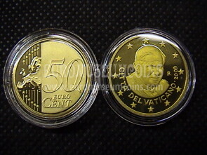 2009 Vaticano eurocent 50 proof da set ufficiale