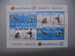1994 foglietto BF 49 SAN MARINO Olimpiadi di Lillehammer
