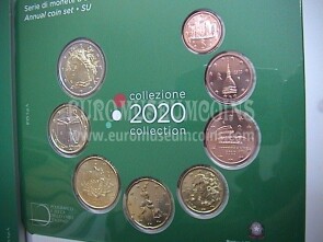 2020 Italia divisionale 8 monete FDC in folder ufficiale  