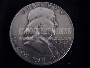1958 Stati Uniti half dollar Franklin in argento