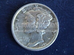 1920 Stati Uniti Mercury dime in argento