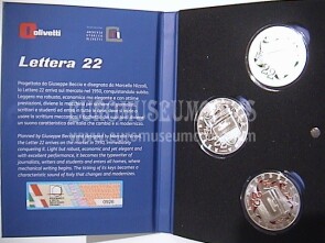 2020 Italia 5 Euro FDC Olivetti Lettera 22 Serie Eccellenze Italiane Trittico