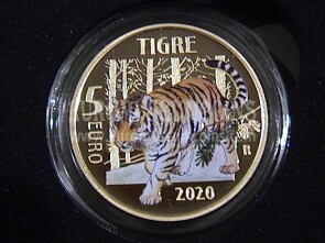2020 Italia 5 Euro FS Animali in via di Estinzione Tigre