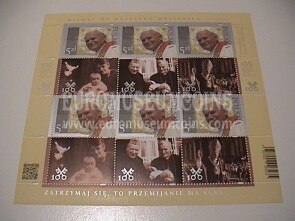 2020 Polonia San Giovanni Paolo II minifoglio francobolli e.c.Vaticano