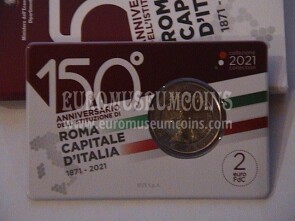 Italia 2021 Roma Capitale 2 euro commemorativo FDC in coincard