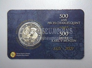 Belgio 2021 500 Anni Impero di Carlo V 2 Euro commemorativo FRA