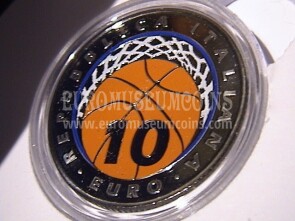 2021 Italia 10 Euro FDC in argento e rodio 100° Anniversario Basket