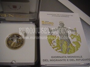 2020 Vaticano 10 Euro Proof Giornata Mondiale del Migrante argento - oro