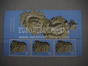 2022 San Marino Napoleone Bonaparte 3 francobolli + Bandella