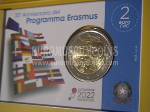 Italia 2022 Erasmus 2 euro commemorativo FDC in coincard