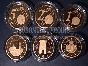 2021 San Marino 1 + 2 + 5 centesimi di Euro FS proof