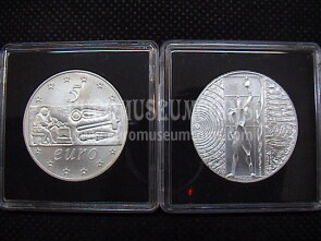 2003 Italia 5 Euro in argento FDC  Europa del Lavoro
