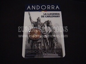 Andorra 2022 Carlo Magno N.1 coincard 2 euro commemorativo FDC 