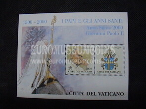2000 Vaticano I Papi e gli Anni Santi foglietto BF