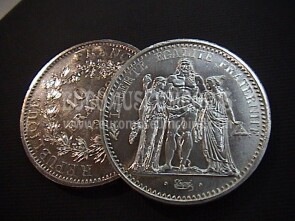 10 Franchi argento Francia Ercole dal 1965 al 1973