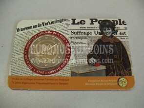 Belgio 2023 suffragio femminile 2 Euro commemorativo lato francese