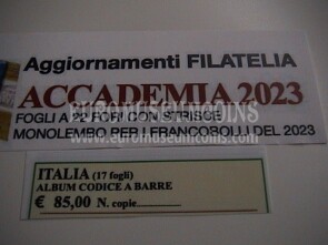Italia Accademia 2023 codice a barre con fogli complementari