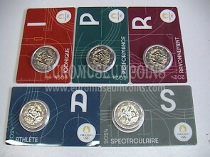Francia Olimpiadi Parigi 2024 2 Euro commemorativo 5 coincard