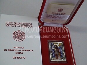 2024 Vaticano 25 euro Pasqua in argento Proof colorata