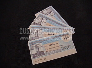 1976 - 1977 Lotto di 9 Miniassegni Banca Popolare di Bergamo da Lire 100
