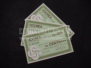 1977 Lotto di 8 Miniassegni I.C.C.R.E.A. 3 Gennaio