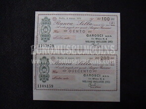 1976 Serie Miniassegni Banca Sella Garosci S.p.A. 8 Marzo