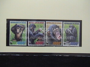 2006 Guinea serie WWF Scimpanzè Occidentale 4 valori