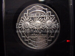 2000 Italia 1000 Lire Proof argento Giordano Bruno