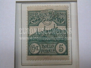 1903 francobollo 5 cent Vedute SAN MARINO