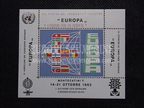 1962 Italia Specimen Foglietto Erinnofilo Mostra del Francobollo Europa Montecatini Terme