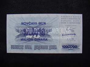 1000000 Milion Dinara Banconota emessa dalla Bosnia Erzegovina nel 1993