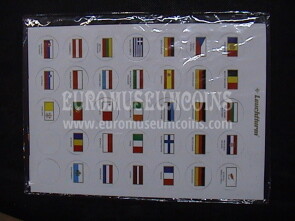 Set bandiere dei Paesi della zona Euro in cartone diametro 26 mm