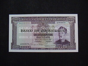 500 Escudos Banconota emessa dal Mozambico 1976